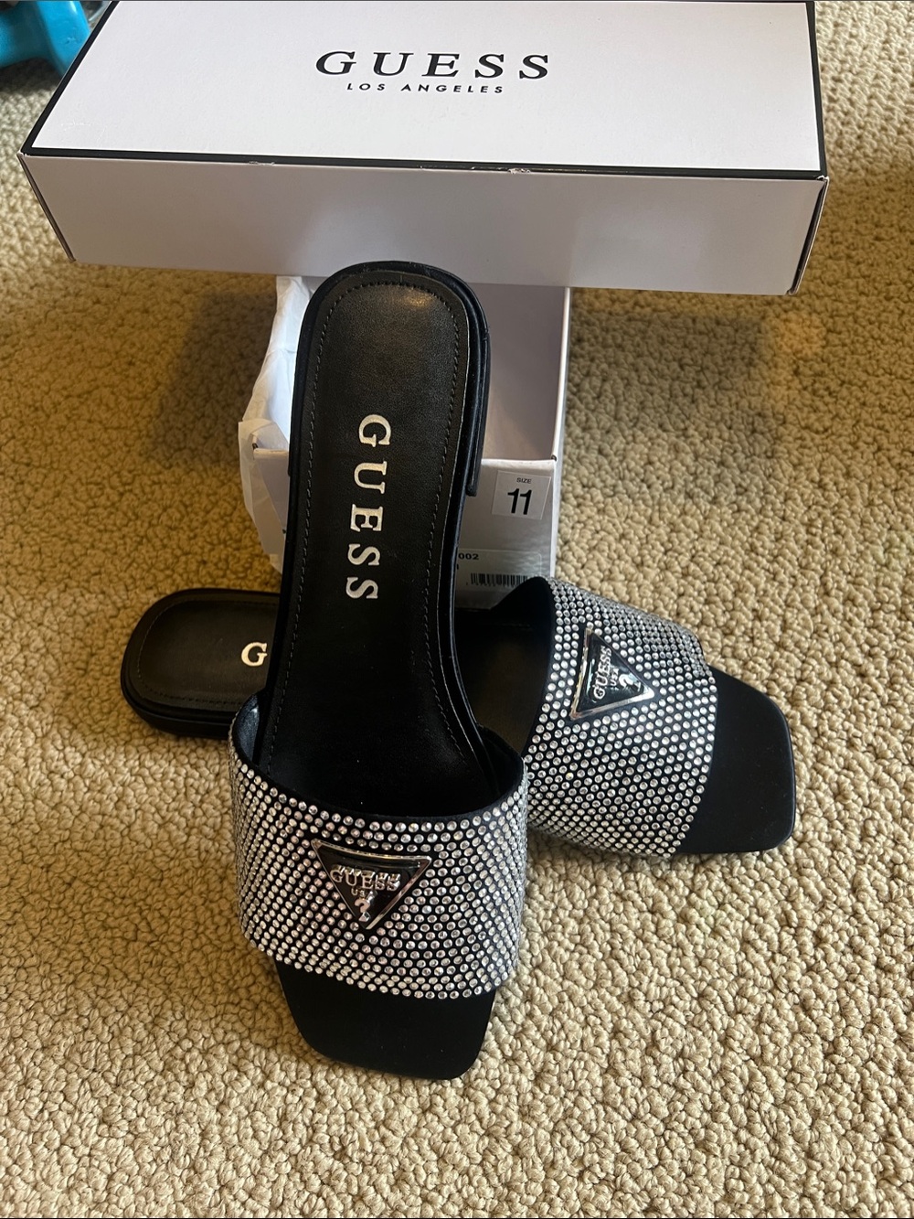 GUESS Black Rhinestone Slide Mules NEW W/O tags SIZE 11